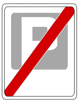 Znak informacyjny METALOWY Koniec strefy parkowania (D45)