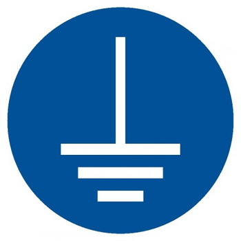 Znak nakaz podłączenia uziemienia na płycie PCV (GJM005)