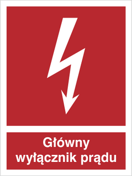 Znak główny wyłącznik prądu na Folii Świecącej (219-04)