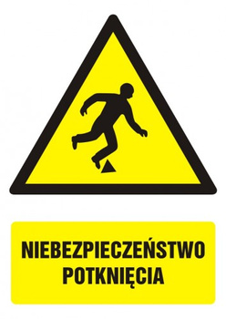 Znak Niebezpieczeństwo potknięcia na płycie PCV (GF021)