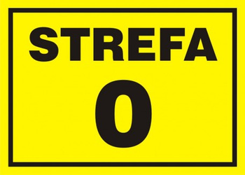 Znak 0 strefa zagrożenia wybuchem na płycie PCV (NB001)