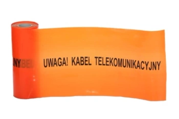 Taśma ostrzegawcza UWAGA KABEL TELEKOMUNIKACYJNY 200mm/100m
