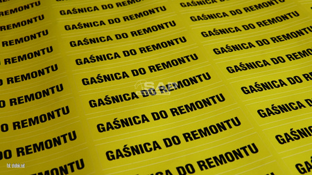Etykieta gaśnica do remontu