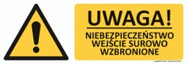 Znak Uwaga! Niebezpieczeństwo Wejście surowo wzbronione (T306)