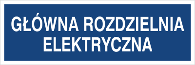 Znak główna rozdzielnia elektryczna na Folii Samoprzylepnej (801-169)