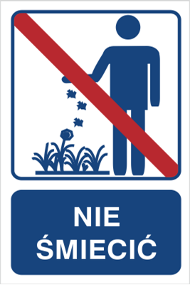 Znak nie śmiecić na płycie PCV (823-101)