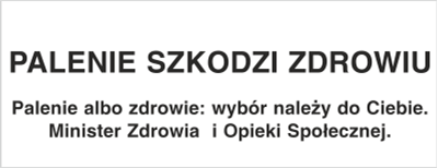 Znak palenie szkodzi zdrowiu na płycie PCV (848)