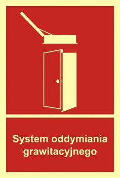 Znak system oddymiania grawitacyjnego na Folii Samoprzylepnej (BB016)