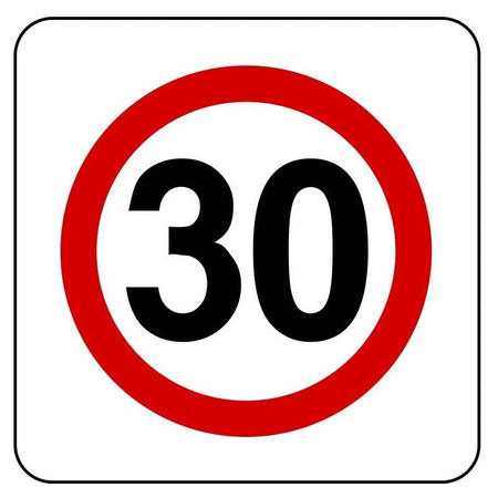 Znak zakazu METALOWY (B43) Ograniczenia do 30km/h