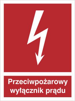 Znak przeciwpożarowy wyłącznik prądu (219)