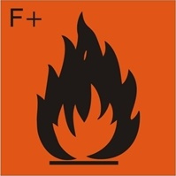 Znak substancja skrajnie łatwopalna na Folii Samoprzylepnej (700-07)