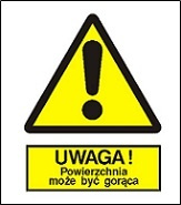 Znak uwaga powierzchnia może być gorąca na Folii Samoprzylepnej (301-01)