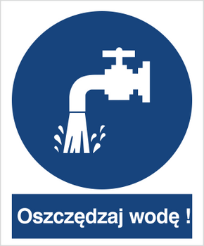 Znak oszczędzaj wodę na płycie PCV (411-01)