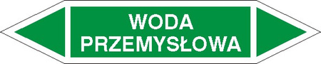 Tabliczka na rurociągi Woda przemysłowa znak na Folii Samoprzylepnej (R-W27)
