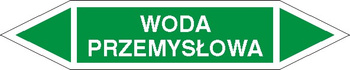 Tabliczka na rurociągi Woda przemysłowa znak na Folii Samoprzylepnej (R-W27)
