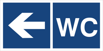Znak WC (kierunek w lewo) mniejszy na Folii Samoprzylepnej (865-27)