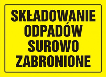 Znak Składowanie odpadów surowo zabronione na płycie HIPS (OA034)