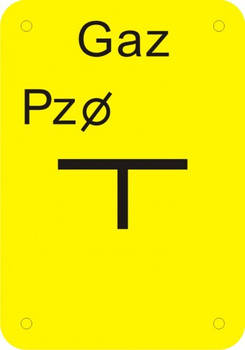 Znak tablica punkt załamania gazociągu na płycie PCV (JC009)