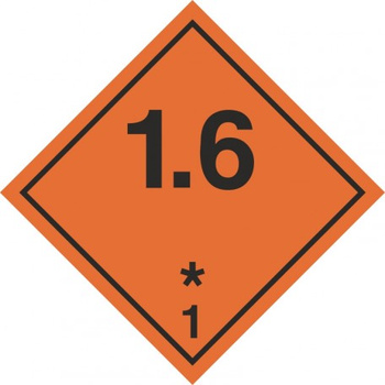 Znak Materiały i przedmioty wybuchowe. Podklasa 1.6 na Folii Samoprzylepnej (MB104)
