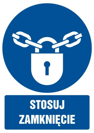 Znak stosuj zamknięcie na płycie PCV (GL016)