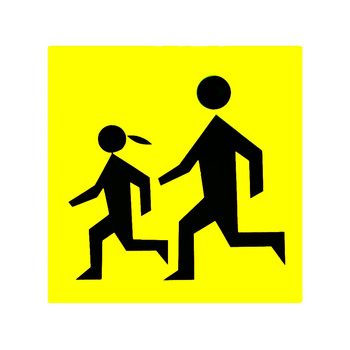 Tablica UWAGA DZIECI odblaskowa 300x300mm