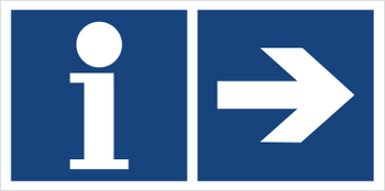 Znak informacja (kierunek w prawo) na płycie PCV (865-36)