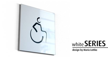 Znak Toaleta dla niepełnosprawnych whiteSERIES