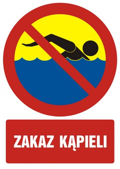 Znak Zakaz kąpieli na Płycie PCV (OH500)
