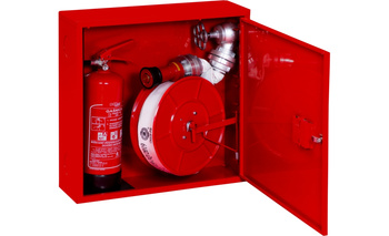 Hydrant wewnętrzny zawieszany DN52 (wąż na zwijadle) z miejscem na gaśnicę obok - BOXMET