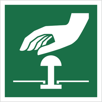 Znak przycisk awaryjnego zatrzymania (E20) (ISO 7010) Techem