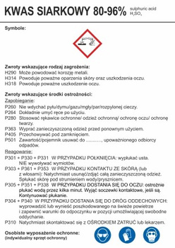 Znak Kwas siarkowy 80-96% (LC008)