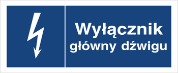 Znak Wyłącznik główny dźwigu na płycie PCV (530-03b)