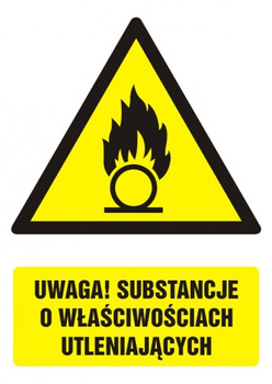 Znak Uwaga! Substancje o właściwościach utleniających na Folii Samoprzylepnej (GF064)