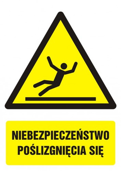 Znak Niebezpieczeństwo poślizgnięcia się na Folii Samoprzylepnej (GF039)