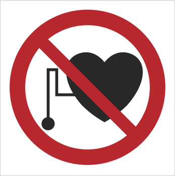 Znak Zakaz przebywania osób z rozrusznikiem serca na Folii Samoprzylepnej (616)