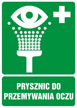 Znak Prysznic do przemywania oczu na Folii Samoprzylepnej (GI003)