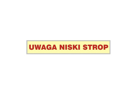 Znak ewakuacyjny - Uwaga niski strop (AC208)
