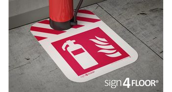 Gaśnica z polem odkładczym (znak podłogowy) (F001A-F)