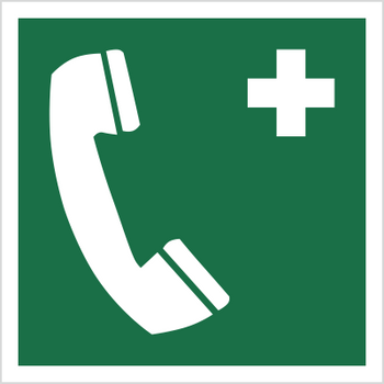 Znak telefon alarmowy (E04) (ISO 7010) Techem