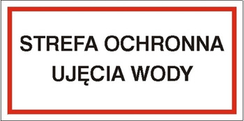 Znak strefa ochrona ujęcia wody (824) na płycie PCV