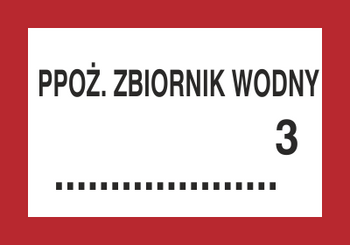 Znak Ppoż. zbiornik wody na płycie PCV (231-13)