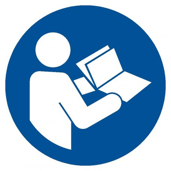 Znak przeczytaj instrukcję na Folii Samoprzylepnej (GJM002)
