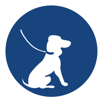 Znak nakaz wyprowadzania psów na smyczy na płycie PCV (424)