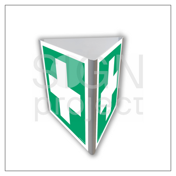 Znak AE803 Pierwsza pomoc medyczna świecący (3D dościenny)