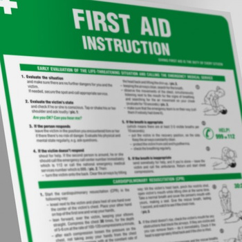 Angielska instrukcja udzielania pierwszej pomocy- First aid instruction (IAA11_AN)