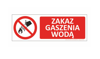 Znak Zakaz gaszenia wodą (T234)