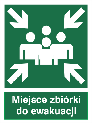 Znak miejsce zbiórki do ewakuacji (120)