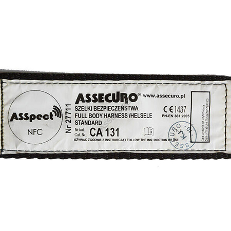 Szelki bezpieczeństwa STANDARD QUICK NFC CA131Q- ASSECURO