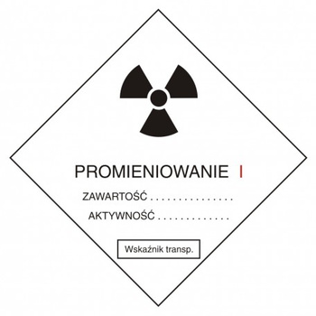 Znak ostrzegawczy do oznakowania przesyłek transportowych kategorii I na płycie PCV (KA003)