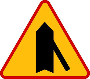 Znak ostrzegawczy METALOWY Wlot drogi jednokierunkowej z prawej strony (A6d)